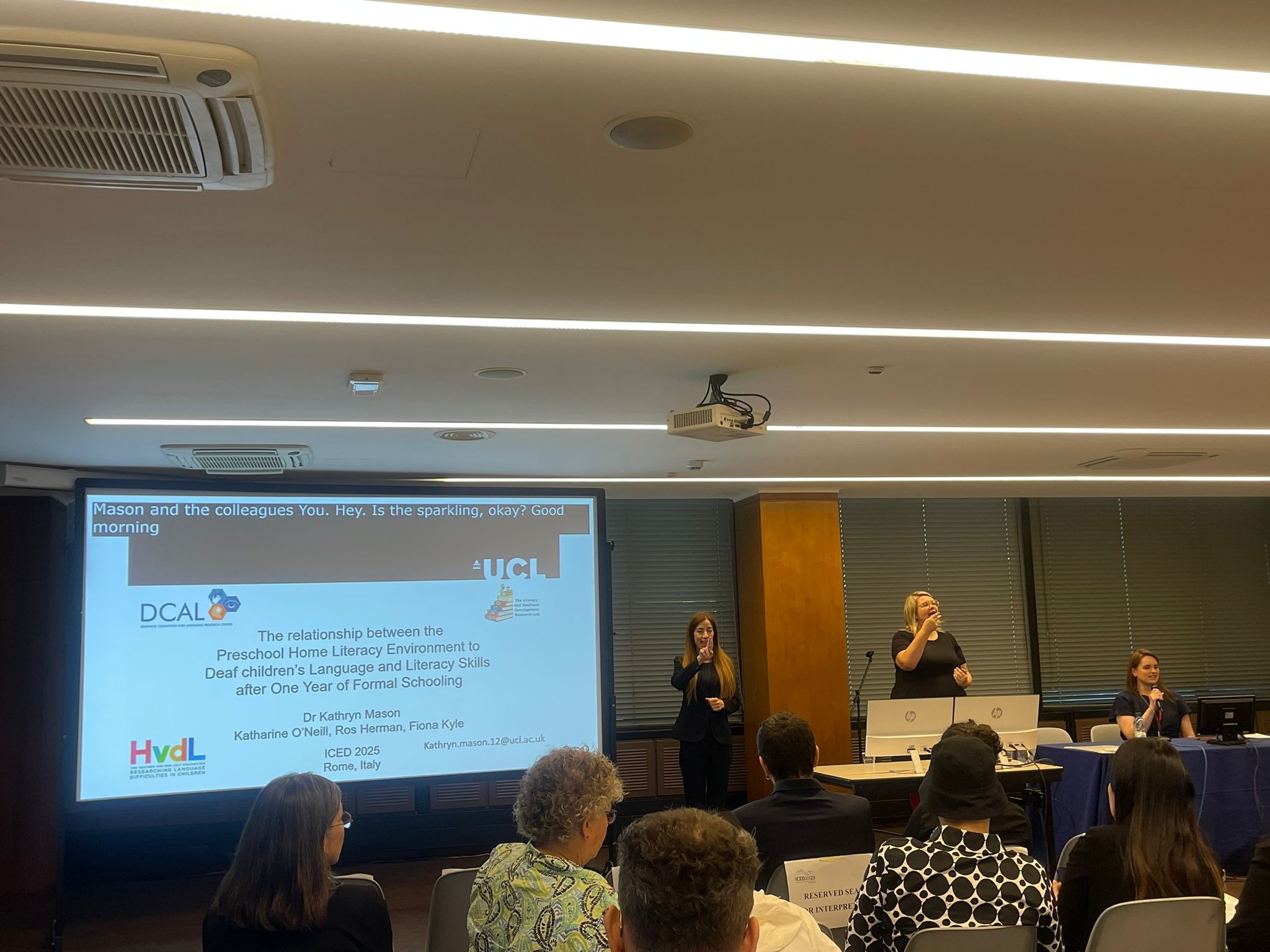 Dr Katie Mason presenting at ICED 2025 in Rome.