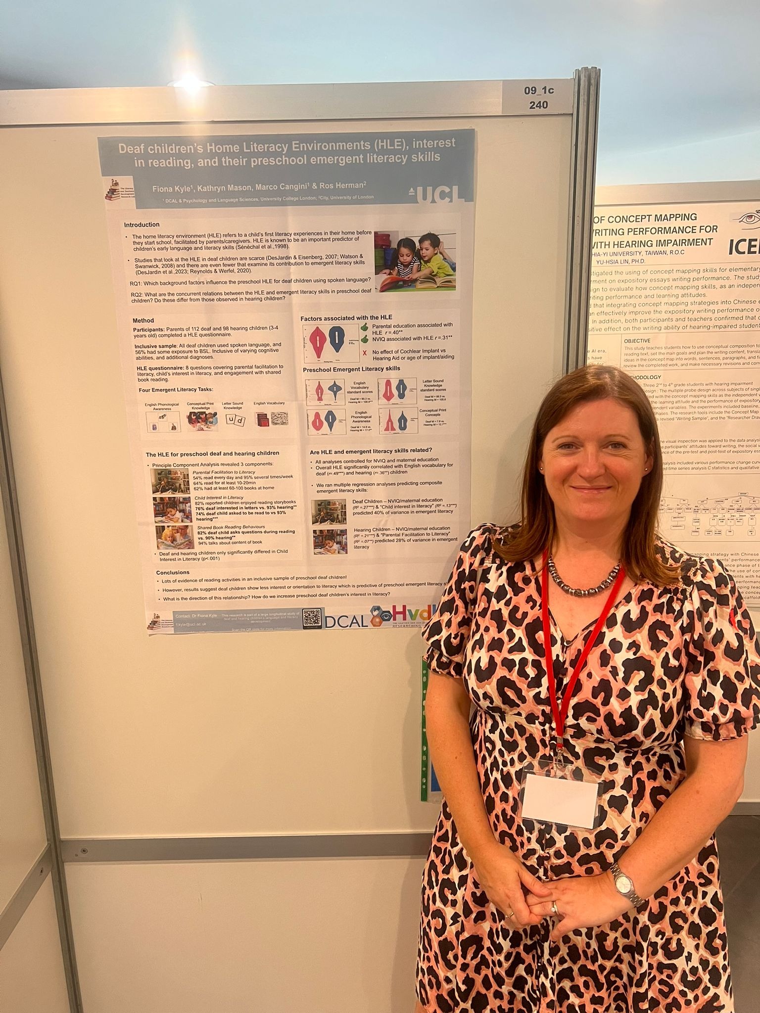 Dr Fiona Kyle presenting a poster at ICED 2025 in Rome.